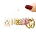 thumbnail image 1 of LYMAYTER Dangle Earrings 5 Pairs Hoop Earrings - Delicate Charms, Geometric, Acrylic, 1 of 7