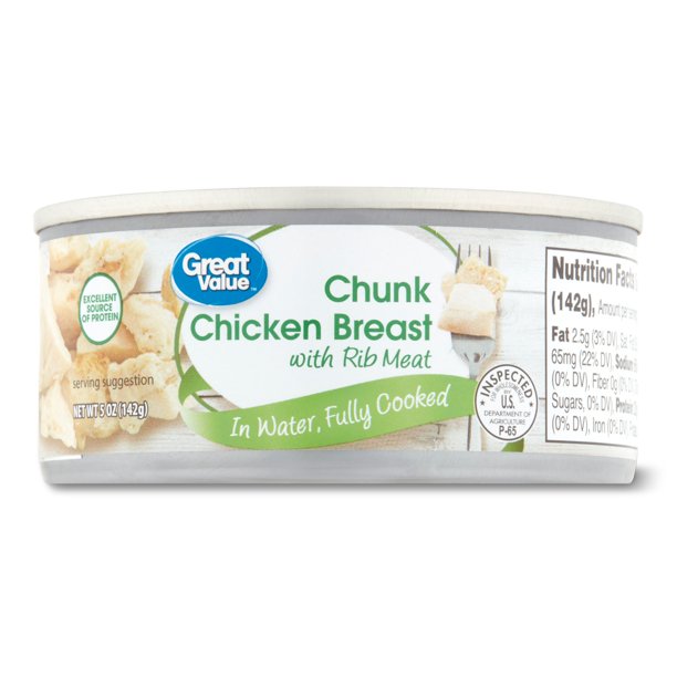 Great Value Chunk Chicken Breast, in Water, 5 oz Can Walmart Business