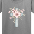 thumbnail image 4 of Inktastic Easter Cross Floral Youth T-Shirt, 4 of 5