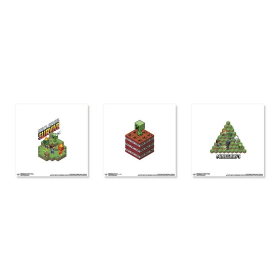 Gallery Pops Minecraft - Isometric Survive Wall Art Bundle (3-Pack)