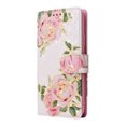 thumbnail image 6 of Nalacover Wallet Case for Samsung Galaxy A22 5G, Bling Flower Pattern PU Leather Wrist Strap Handbag Magnetic Clasp Flip Cover with Kickstand Card Slots Holder Soft TPU Shockproof Case,Rose Flower, 6 of 7