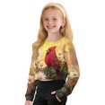 thumbnail image 5 of Xoenoiee Cardinal Daisy Print Girls Sweatshirt Trendy Winter Cropped Long Sleeve Shirt Round Neck Pullover Youth Girl Outwear Coat, 5-6 Years, 5 of 7