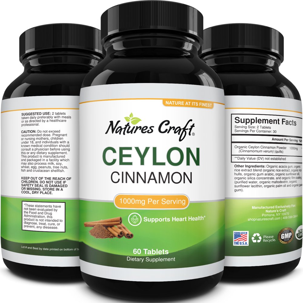 Organic Ceylon Cinnamon Capsules 1000mg Organic Ceylon Cinnamon
