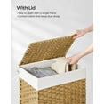 thumbnail image 6 of 23.8 Gal (90L) Laundry Hamper Laundry Basket with Lid and Handles Wicker hamper Foldable Removable Liner Bag Natural, 6 of 7