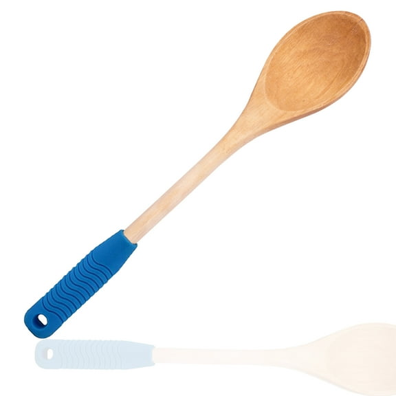 The Kosher Cook, 12" Wooden Kitchen Cooking Spatula Spoon - Blue