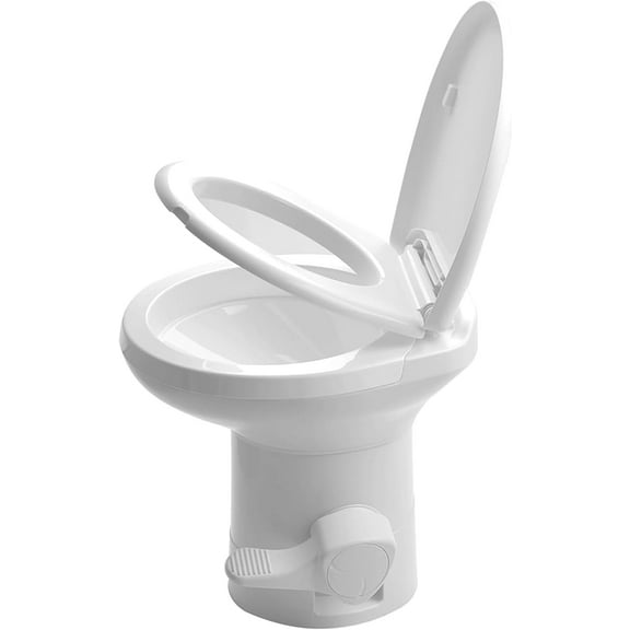 20'' RV Camper Toilet Gravity Flush Toilet Foot Pedal Flush HDPE High Profile Motorhome Caravan Travel Camping Toilet Bowls