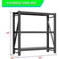 thumbnail image 2 of Garage Shelving Unit Rustproof 50“W Heavy Duty Storage Shelves Easy Assembly 3 Tier Adjustable Metal Steel Utility Shelf Rack Garage Storage Organize for Tools Basement,Warehouse, 2 of 10