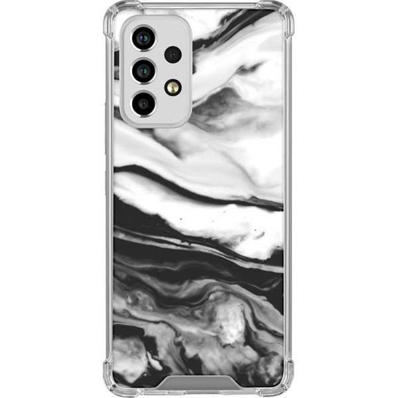 Skinit Marble Black and White Marble Ink Galaxy A53 5G Clear Case