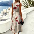 thumbnail image 6 of KLHDSF Dresses For Women Crew Neck Sleeveless Fit And Flare Fashionable Lightweight Elegant Summer Dress Khaki XL, 6 of 6