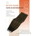 thumbnail image 3 of Sunny Hair Tape in Hair Extensions Human Hair Invisible Tape in Extensions 20Pcs Straight Remy Real Human Hair Extensions for Women Dark Brown Balayage Chestnut Brown 14inch, 3 of 9