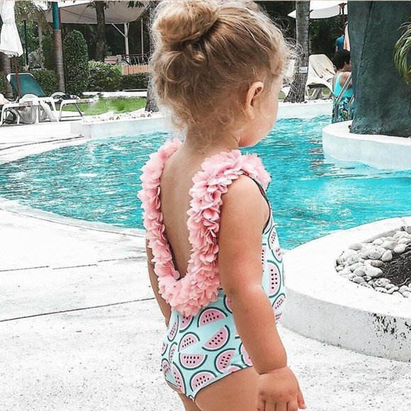 para bebés, halter para bebés, lindo de playa con estampado de sandía, de playa de 1 pcs, ños , 6 80 CUTICAT Traje de baño para niña pequeña