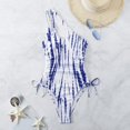 thumbnail image 4 of Gibobby Traje de baño sexy de una pieza Traje de baño de verano para mujer Bikini a rayas con un hombro descubierto(Morado,M), 4 of 5