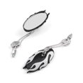 thumbnail image 2 of Universal Motorcycle Rearview Mirrors Rear View Mirror 8mm 10mm White, 2 of 5