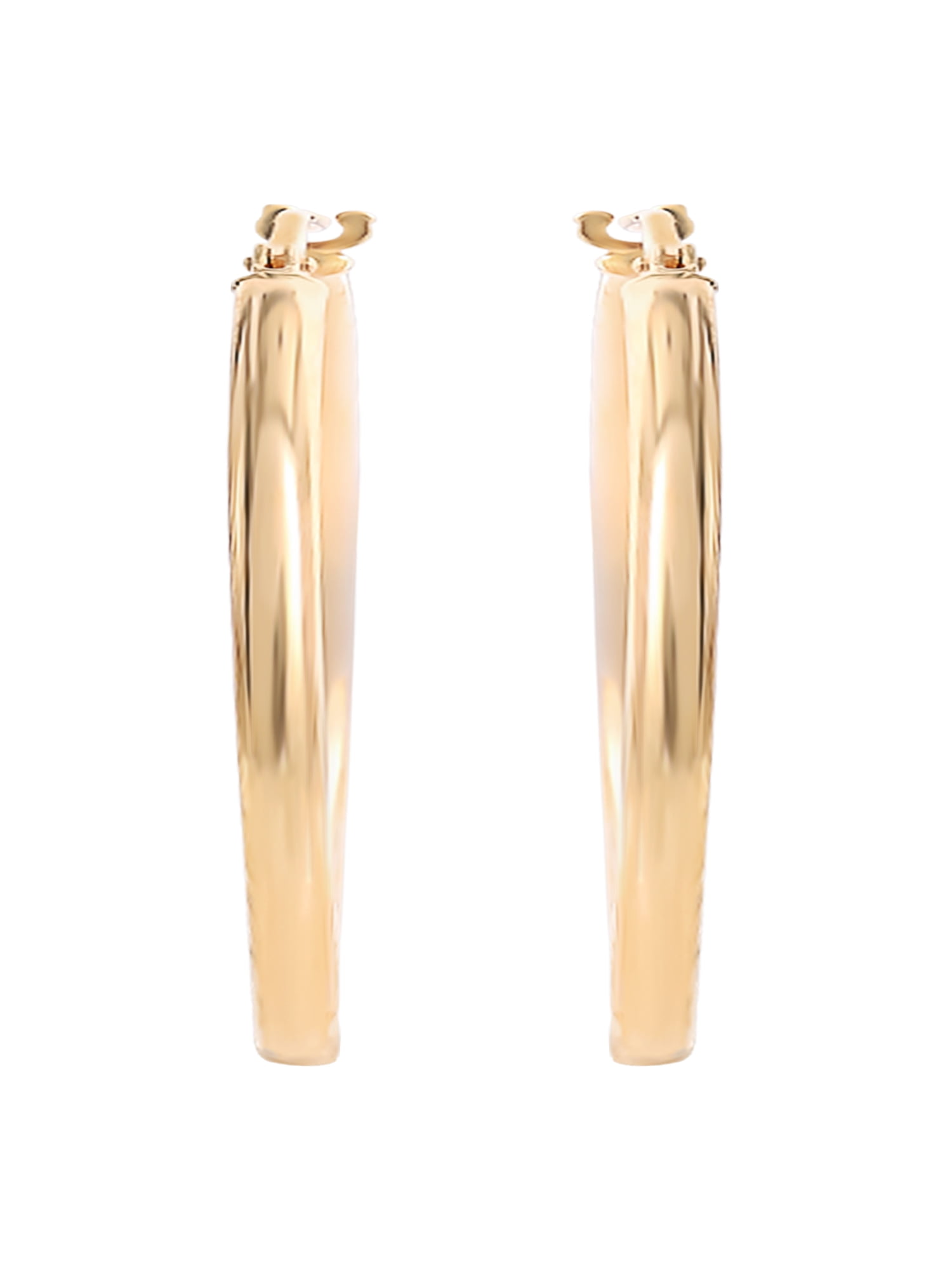Brilliance Fine Women's Polished Hoop Earrings, 14K Yellow Gold