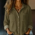 thumbnail image 2 of Womens Button Down Shirts Long Sleeve Cotton Gauze Tops Casual Collared Blouses Loose Fit Casual Shirts for Women Long Sleeve Button Down Blouses Fall 2026 Solid Color Trendy Tops, 2 of 7