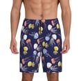 thumbnail image 1 of Balery Colorful Jellyfish Pantalones cortos de pijama de punto de algodón para hombre con cinturilla y bolsillos-XX-Large, 1 of 6