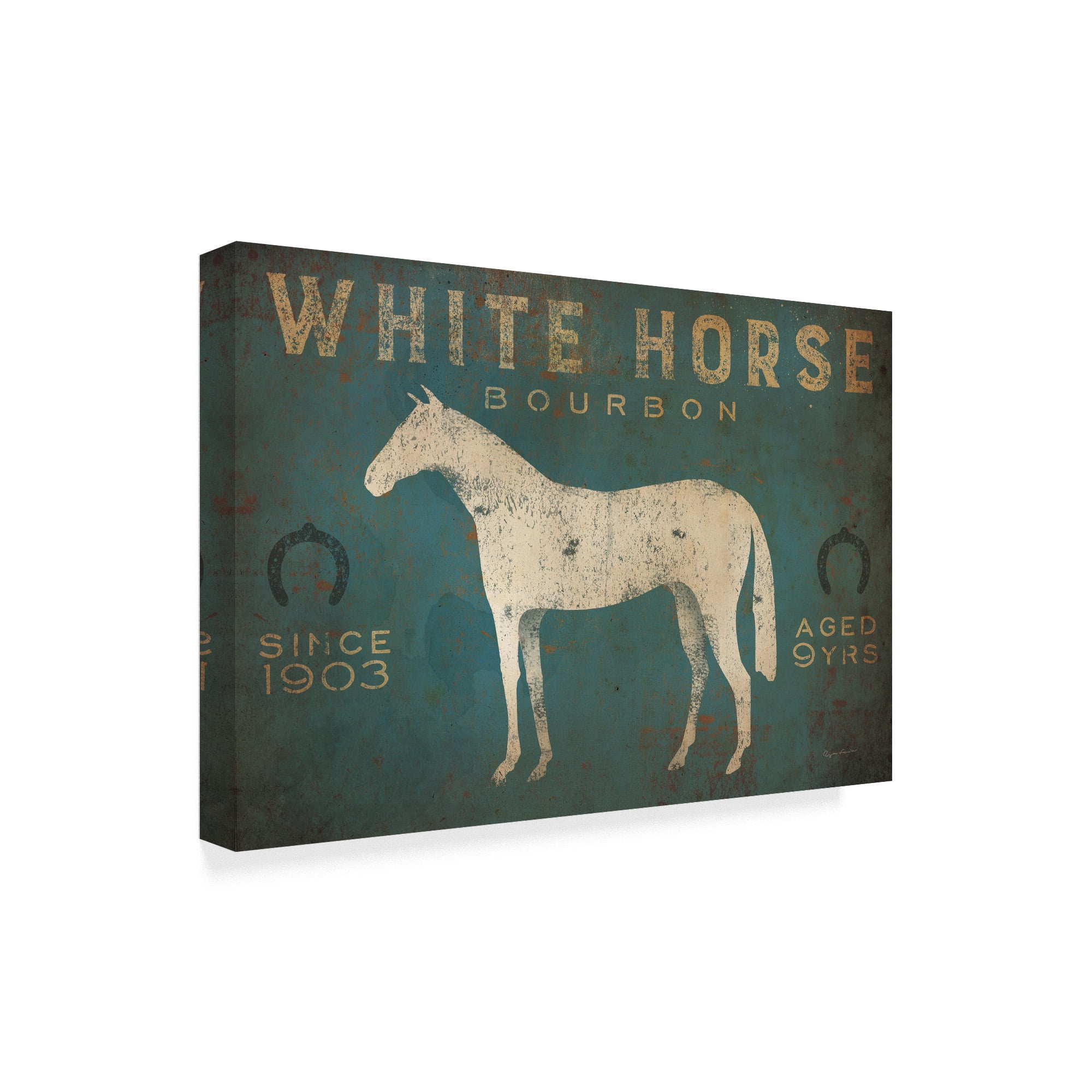 Trademark Fine Art 'White Horse No Kentucky Crop' Canvas Art by Ryan Fowler