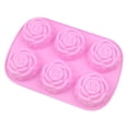 thumbnail image 1 of Moldes de Silicona para Jabón en Forma de Rosa, 6 Cavidades, Molde de Flores para Hacer Jabones Artesanales, Velas, Chocolate y Manualidades, Color Rosa, 1 of 4