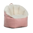 Big Joe Milano Bean Bag Chair, Oat Sherpa and Desert Rose, Vegan Suede