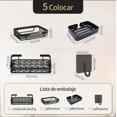 thumbnail image 2 of Organizador De Baño, kit de estantes Acero inoxidable, repisas Sin perforación, con estante de almacenamiento, adhesivos, Ganchos y jabonera, para organizacion hogar del baño y cocina, 2 of 4