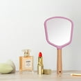 thumbnail image 4 of Hand Held Mirror with Handle for Makeup,Small Cute Wood Hand Mirrorpurple, 4 of 5