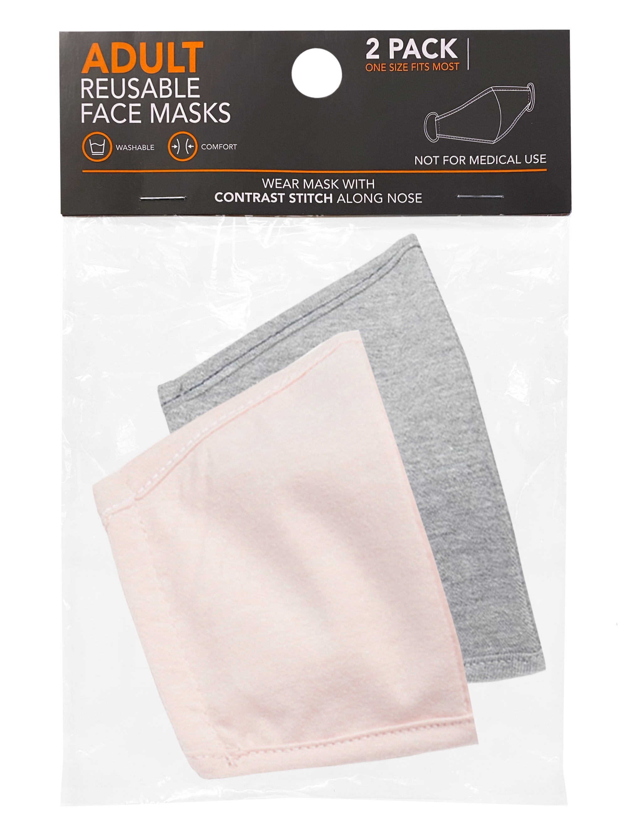 Reusable, Breathable Cloth Face Masks for Adults, 12-Pack