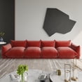 thumbnail image 1 of The Magic Home 4-Seater Modular Floor L-Shaped Chenille Sectional Sofa, Orange, 1 of 11