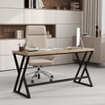 thumbnail image 5 of YYAo 59Inch Gaming Desk with Heavy-duty Metal Frame and Crossbar, Computer Desk for Home Office, Living Room, Study Room, Bedroom, Gray, 5 of 7