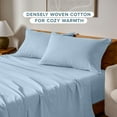 thumbnail image 3 of Bare Home Flannel Pillowcase Set - 100% Flannel Cotton - Double Brushed - Standard Set of 2, Light Blue, 3 of 8