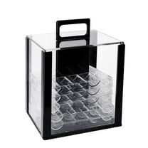 GSE Games & Sports Expert Poker Chip Cases, Casino Grade Acrylic Poker Chips Holder with 10 Poker Chip Trays for Any Thickness Chips (Holds 1000 pieces)
