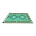 thumbnail image 2 of Ahgly Company Machine Washable Indoor Rectangle Oriental Turquoise Blue Traditional Area Rugs, 4' x 6', 2 of 4