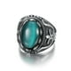 thumbnail image 1 of Anillo de acero inoxidable con gemas para hombre, sencillo, ovalado, con gemas grandes, material incrustado, diseño simple, 1 of 5