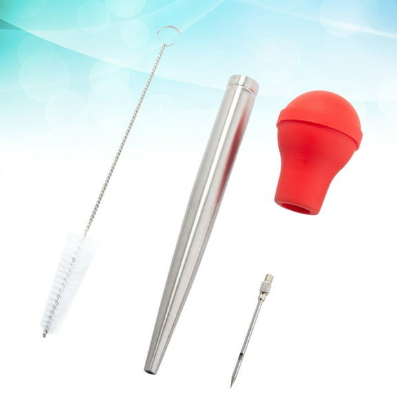 HAMPPLIES Turkey Baster for Cooking with Stainless Steel and Silicone for Home and Restaurant 1 Set