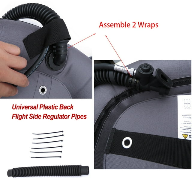 Diving Round Corrugated Inflator Exhaust Hose Universal Dive Protection Charge Relief Pipe Snorkeling Set Connector 14inch