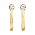 thumbnail image 2 of Paris Jewelry 14K Yellow Gold 0.06 CTW Natural Diamond Huggie J-Hoop Earring, 2 of 4