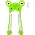 thumbnail image 1 of Sombrero de rana con orejas, que se mueve, salta y se levanta, de peluche, ideal para fiestas, cosplay, regalo divertido de Navidad, invierno y cumpleaños para niños y niñas, verde, 2, 1 of 5