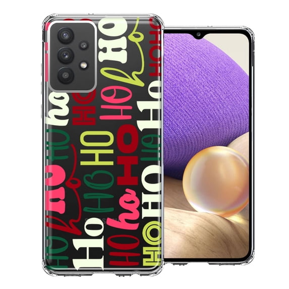 MUNDAZE Samsung Galaxy A32 Christmas Santa Ho Ho Ho textagraphy Festive Holiday Double Layer Phone Case Cover
