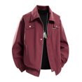 thumbnail image 2 of Mens Streetwear Functional Cargo Jacket, Lapel Button Zipper Pocket Outer Coat, Lightweight Windproof Casual Top, 2 of 6