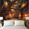 thumbnail image 3 of Gojian Forest Library Tapestry Tree Bookshelf Tapestries Wall Hanging Vintage Fantasy Fairy Treehouse Book Tapestry for Bedroom Living Room Dorm Classroom, 3 of 6