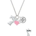 thumbnail image 2 of Delight Jewelry Silvertone Large Lucky 7 - Light Pink Heart Nurse Strong Zoe Necklace, 2 of 4