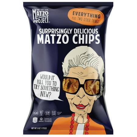 The Matzo Project Matzo Chips, Everything, Kosher (Not Kosher for Passover), Vegan, Nut-Free, No Trans Fat, Nothing Artificial, 8 Pack, 1 oz