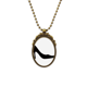 thumbnail image 1 of Collar Colgante Silueta de Mujer Negro Tacon Alto Vintage de Bronce Antiguo, 1 of 3