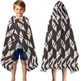 thumbnail image 3 of Black White Geometric Pattern Hooded Bath Towel，50"x30" for Ages 3 To 12 Kids, Quick Dry Lightweight Soft Microfiber Hood Beach Towel Cover Up for Kids, 3 of 7