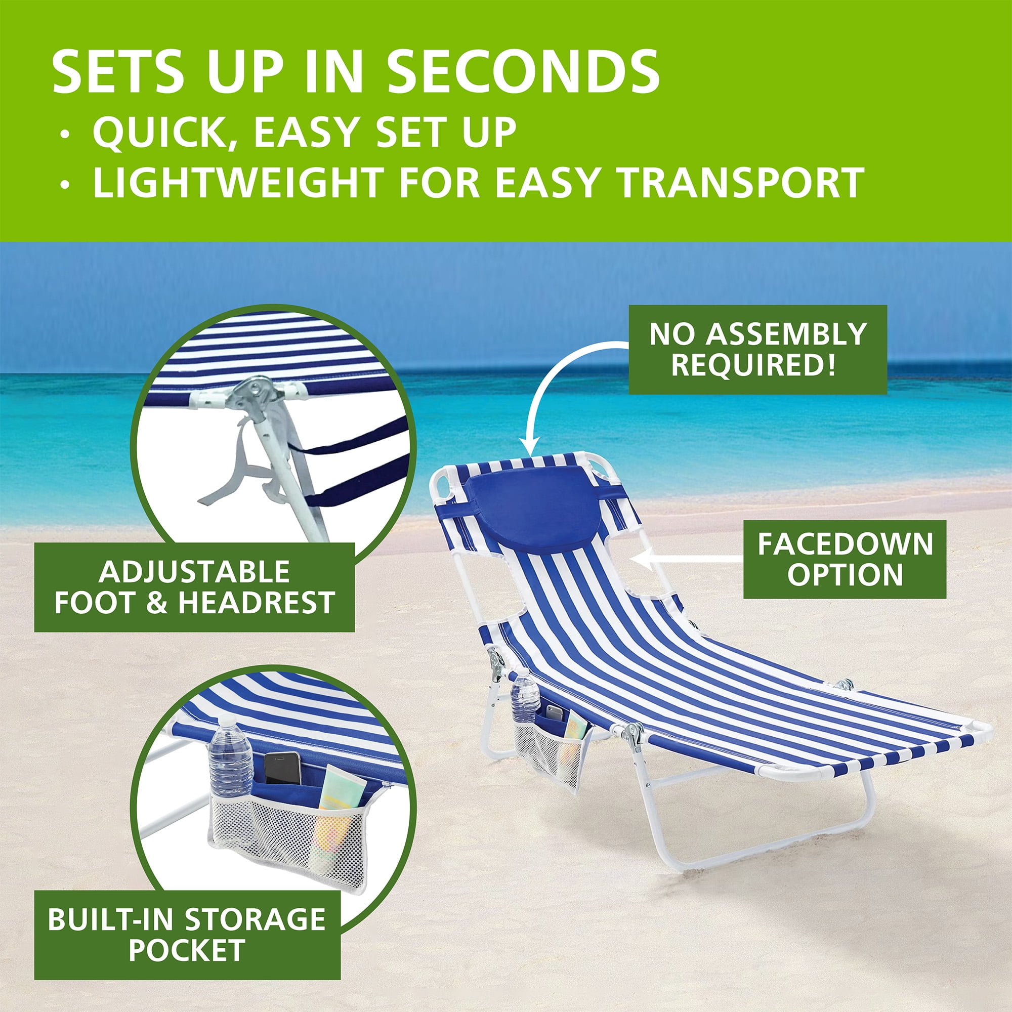 Mainstay - Brandclub - Mainstays Folding Backpack Face-Down Beach