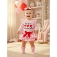 thumbnail image 4 of BemeyourBBs Newborn Baby Girl My First Valentines Day Outfit Newborn Spring Clothes Letters Romper Shorts Headband Socks 4Pcs Set, 4 of 9