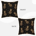 thumbnail image 3 of Kll Gold Glitter Pineapples Decorative Throw Pillow Covers Velvet Soft For Couch Sofa Bedroom Living Room Outdoor -16"X16", 3 of 8