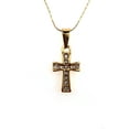 thumbnail image 2 of 24K Yellow Gold 1 ct Created Diamond Cross Stud Necklace Plated 18 inch, 2 of 2