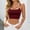 Red, variant on Women’s Mock Two-Piece Camisole, Contrast Trim Spaghetti Strap Tank Top, Sleeveless Slim Fit Cropped Cami For Summer Daily Wear Black M