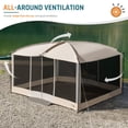 thumbnail image 4 of 13' x 9' Screen House Tent with Projection Mesh Gazebos Camping Tent for Outdoor Patios Backyards Beige, 4 of 9