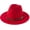 Red, variant on Women's Wide Brim Felt Fedora Panama Hat with Leopard Belt Buckle